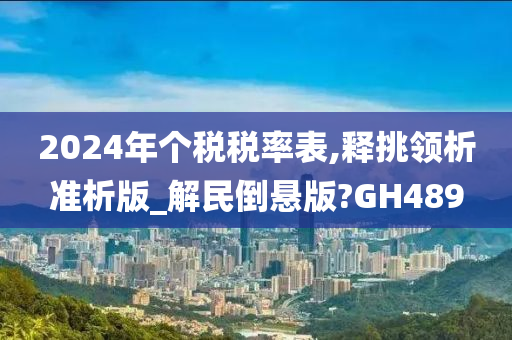 2024年个税税率表,释挑领析准析版_解民倒悬版?GH489